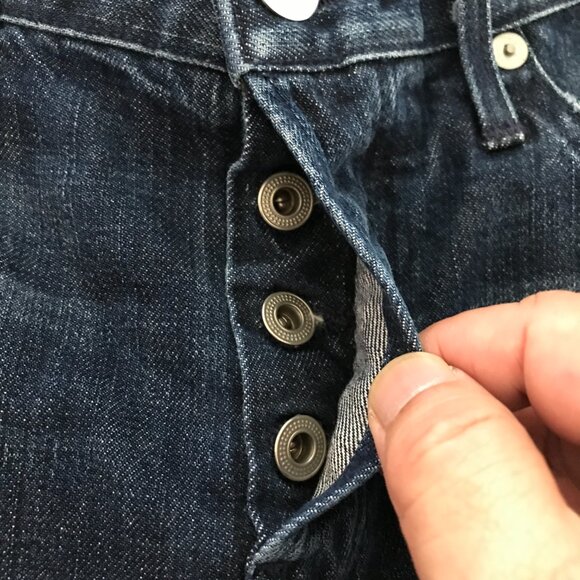 3x1 NYC Jeans Men 32x37 Blue Mid Rise Distressed Button Fly Medium Wash Stretch - Picture 10 of 12